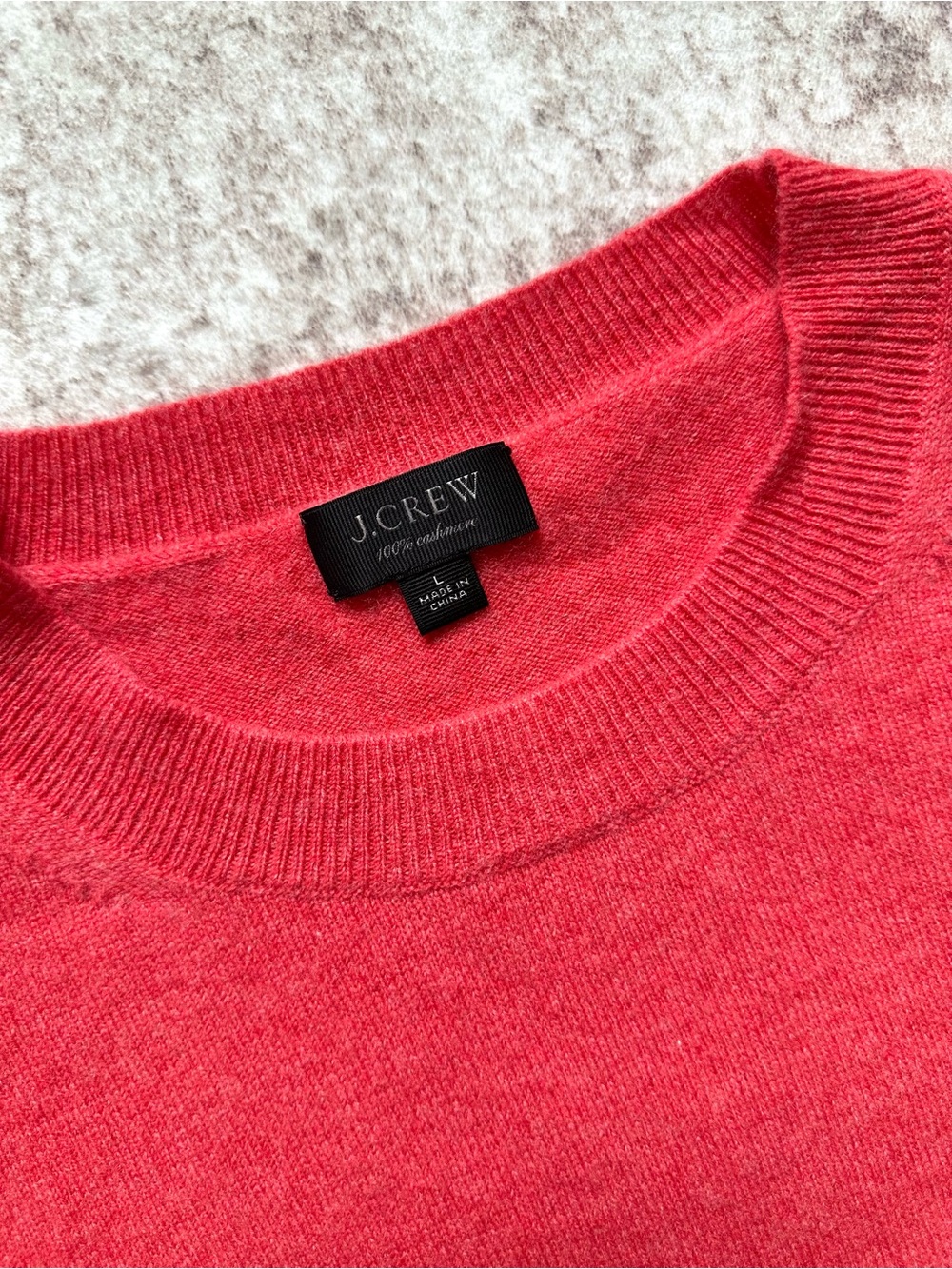 J.Crew Three-quarter Sleeve Everyday Cashmere Crewneck Sweater in Heather Flame - Picture 3 of 5